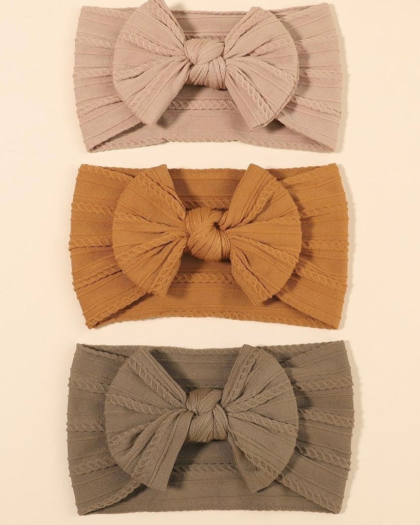 3pcs Baby Bow Decor Hair Band