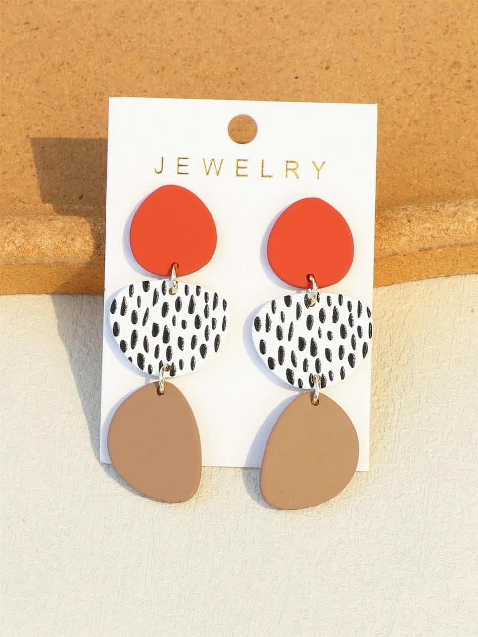 2pcs Geometric Drop Earrings