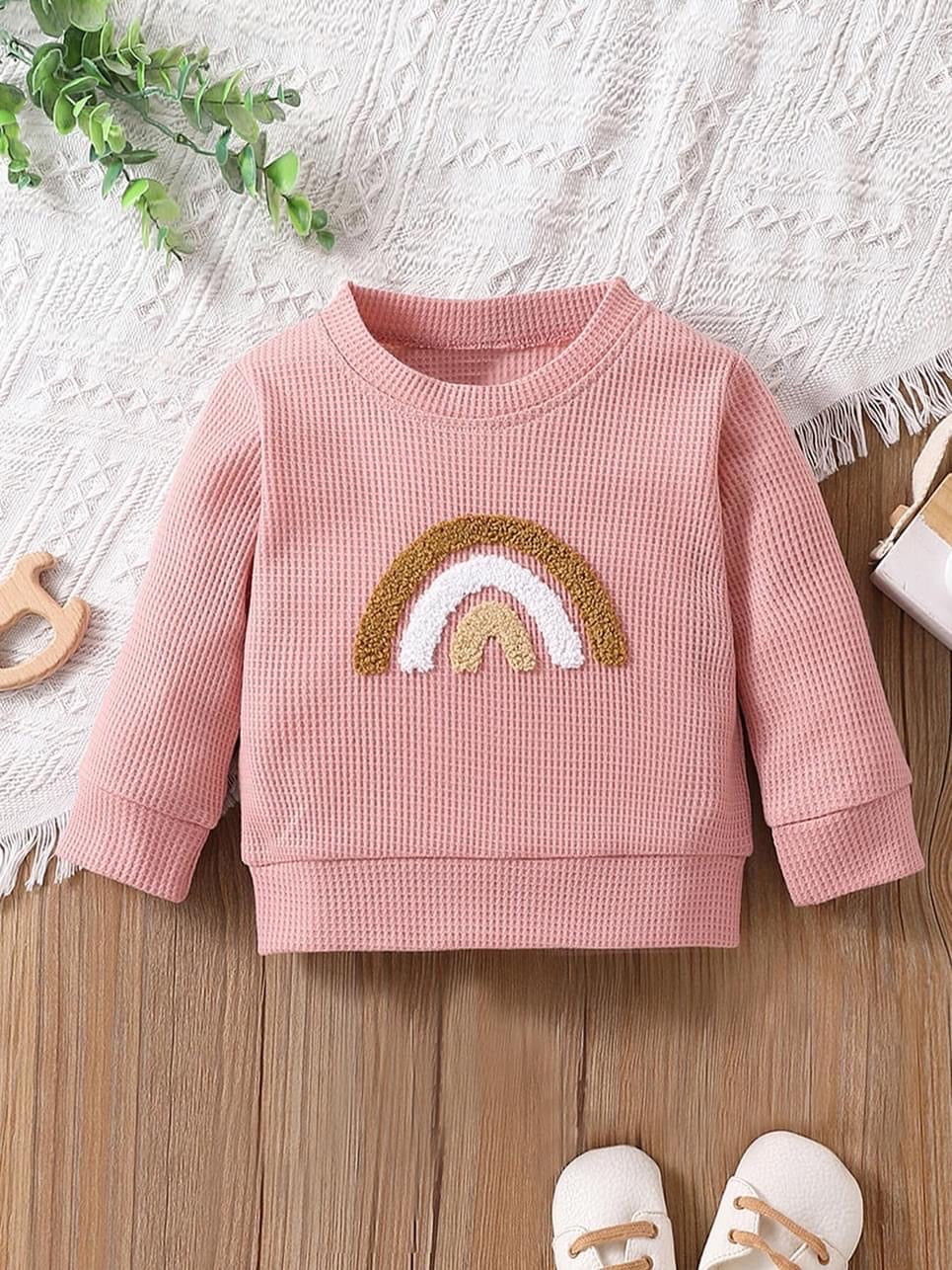 Toddler Young Girl Rainbow Pattern Sweatshirt