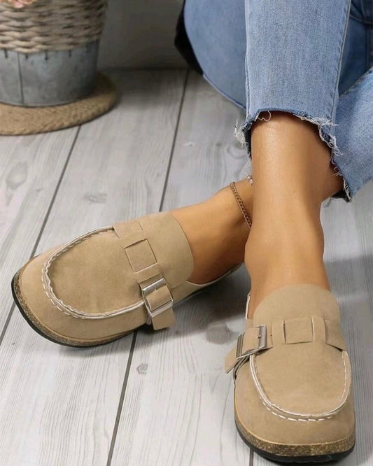 Women's Buckle Mules & Faux Suede Flat