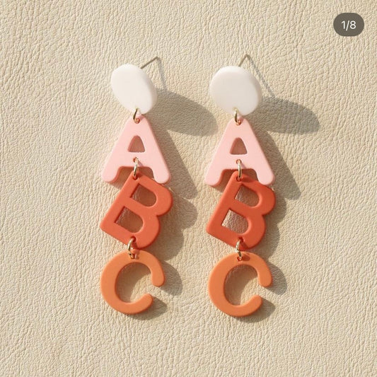 Abc Letter Design Earrings