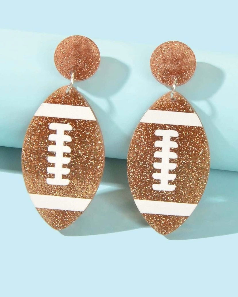 Glitter Football Drop Earrings