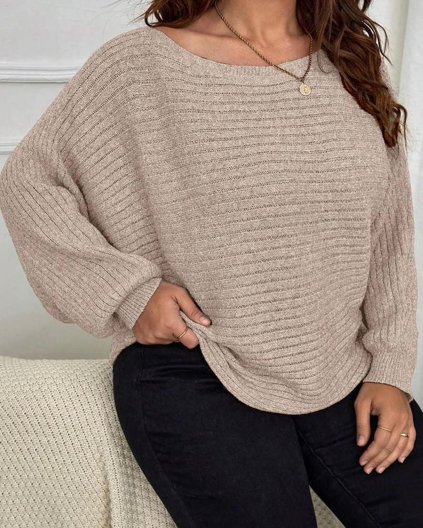 Women’s Batwing Sleeve Ribbed Knit Sweater